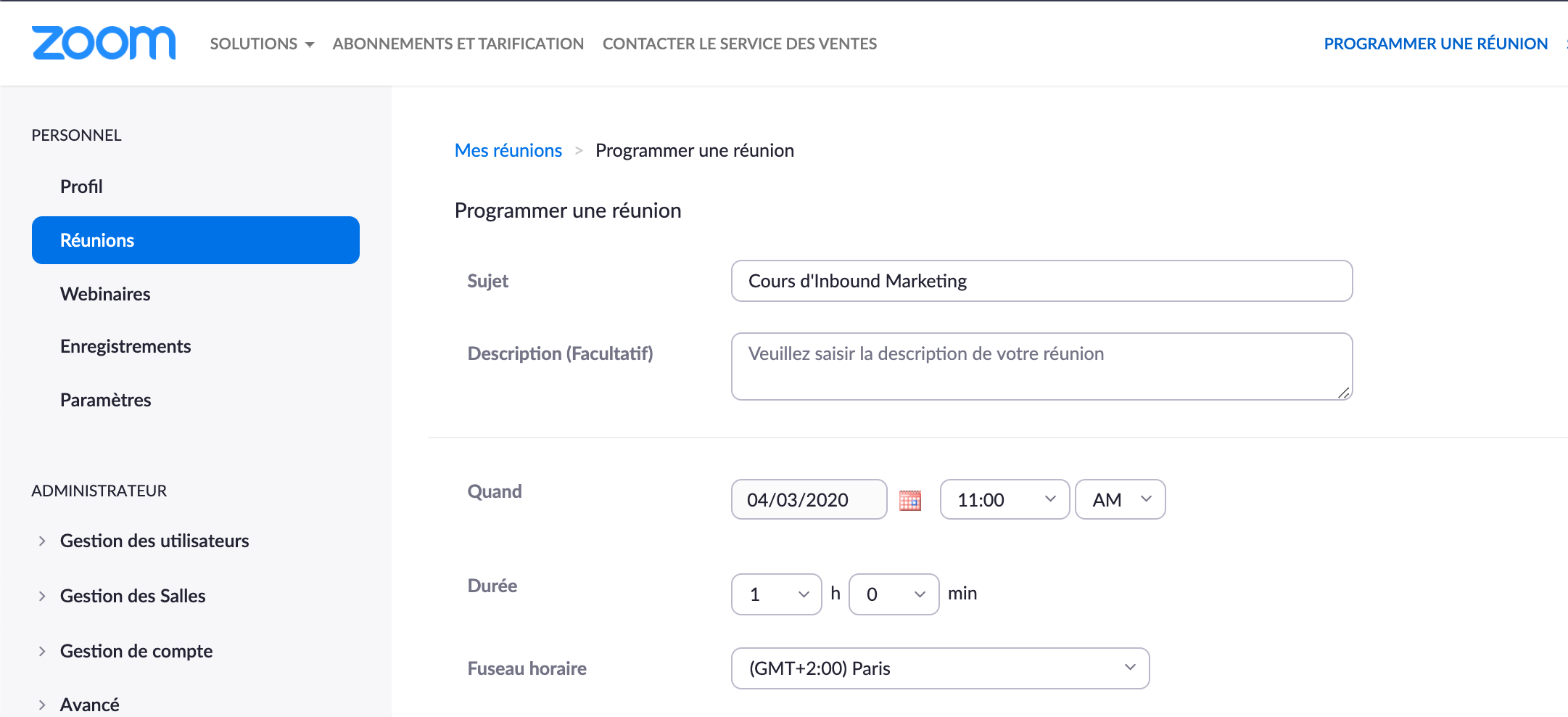 Illustration d'une classe virtuelle organisée avec Zoom