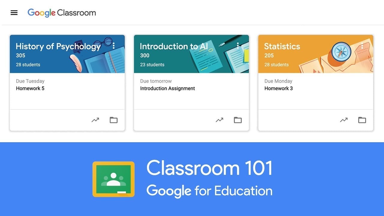 Illustration de Google Classroom pour la gestion des cours et des devoirs